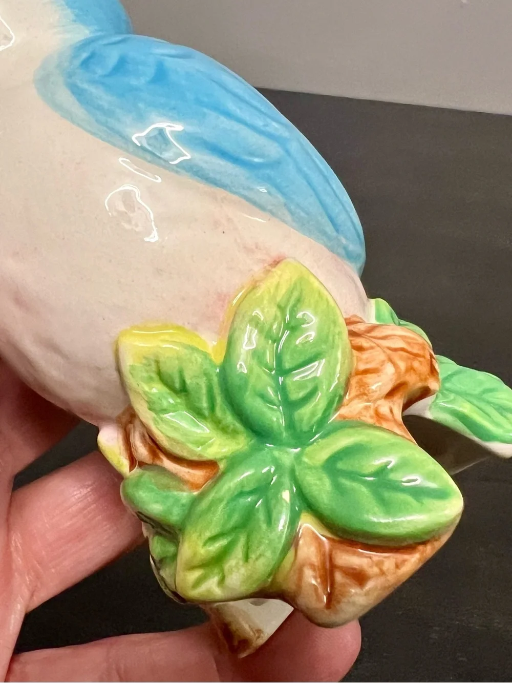 VTG Blue Song Bird Pie Bird/Vent/Funnel 5” Kitschy Adorable Retro